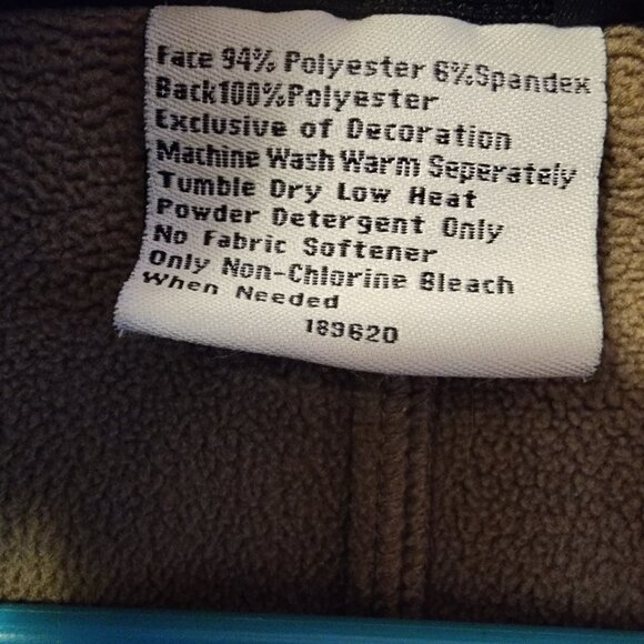 Men's 2XL Black Diamond Tan Fleece Lined Zip Up Soft Shell Jacket - Picture 9 of 10